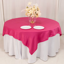 Fuchsia Lamour Satin Table Overlay, Square Tablecloth Topper