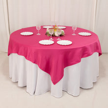 Fuchsia Lamour Satin Table Overlay, Square Tablecloth Topper