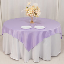 Lavender Lilac Lamour Satin Table Overlay, Square Tablecloth Topper