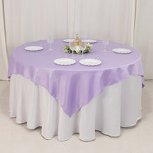 Lavender Lilac Lamour Satin Table Overlay, Square Tablecloth Topper