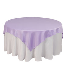 Lavender Lilac Lamour Satin Table Overlay, Square Tablecloth Topper