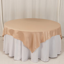 Nude Lamour Satin Table Overlay, Square Tablecloth Topper