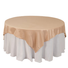 Nude Lamour Satin Table Overlay, Square Tablecloth Topper