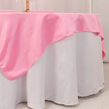 Pink Lamour Satin Table Overlay, Square Tablecloth Topper