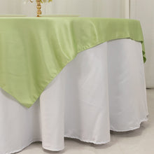 Sage Green Lamour Satin Table Overlay, Square Tablecloth Topper