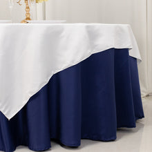 White Lamour Satin Table Overlay, Square Tablecloth Topper