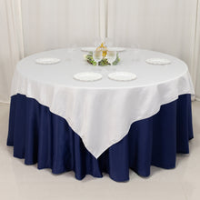 White Lamour Satin Table Overlay, Square Tablecloth Topper