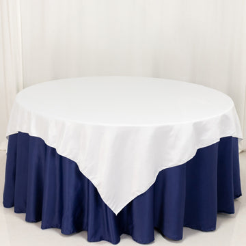 <h3 style="margin-left:0px;"><span style="background-color:transparent;color:#111111;">Elegant White Lamour Satin Overlay for Timeless Table Decor</span>