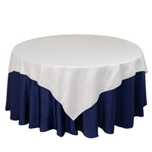 White Lamour Satin Table Overlay, Square Tablecloth Topper