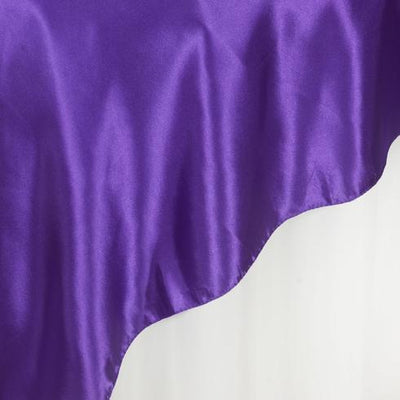 Satin Table Overlay 72"x72" Purple - Wrinkle Resistant & Smooth Table Topper