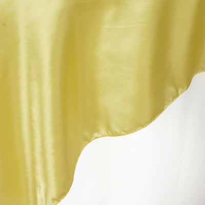 Satin Table Overlay 72"x72" Yellow - Wrinkle Resistant & Smooth Table Topper