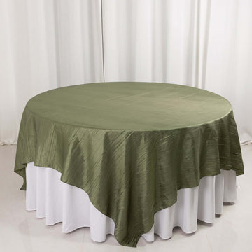 <h3 style="margin-left:0px;"><strong>Beautiful Dusty Sage Green Accordion Crinkle Taffeta Table Overlay</strong>