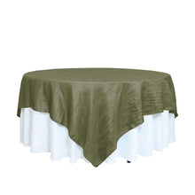 Dusty Sage Green Accordion Crinkle Taffeta Square Table Overlay