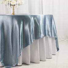 Dusty Blue Satin Overlay Seamless Square Table Overlay 90inch