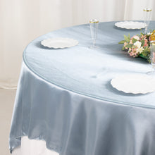 Dusty Blue Satin Overlay Seamless Square Table Overlay 90inch