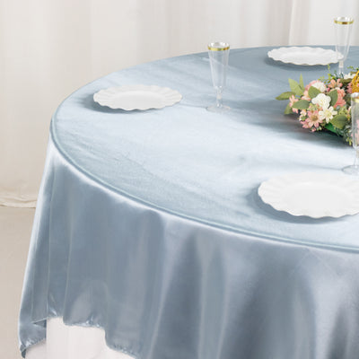 Satin Table Overlay 90"x90" Dusty Blue - Smooth Finish Table Topper