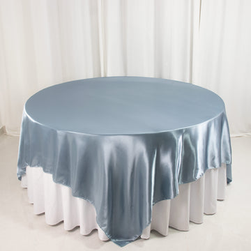 <h3 style="margin-left:0px;"><strong>Elegant Dusty Blue Satin Overlay for Perfect Table Décor</strong>