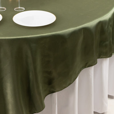 Satin Table Overlay 90"x90" Dusty Sage Green - Smooth Finish Table Topper