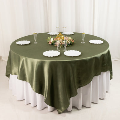 Satin Table Overlay 90"x90" Dusty Sage Green - Smooth Finish Table Topper