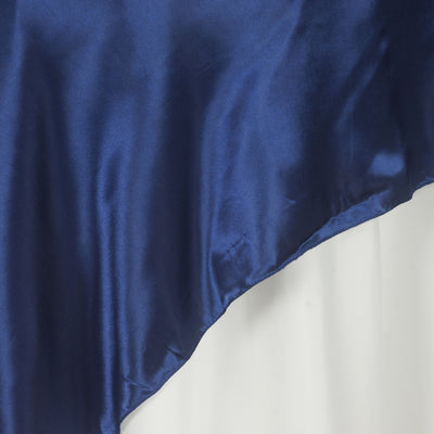 Satin Table Overlay 90"x90" Navy - Smooth Finish Table Topper