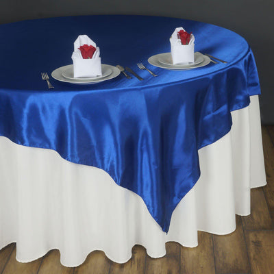 Satin Table Overlay 90"x90" Royal Blue - Smooth Finish Table Topper