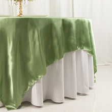 Sage Green Satin Overlay Seamless Square Table Overlays 90