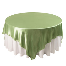 Sage Green Satin Overlay Seamless Square Table Overlays 90