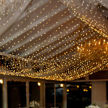 Warm White 600 LED Curtain String Lights with 8 Modes, Plug In Connectable Twinkle Fairy Lights