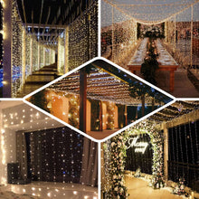 Warm White 600 LED Curtain String Lights with 8 Modes, Plug In Connectable Twinkle Fairy Lights