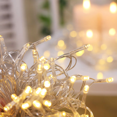 LED Curtain String Lights 10ft x 40ft – Warm White 1200 LED Plug-In Fairy Lights, 8 Modes, End-to-End Connectable, Indoor/Outdoor Use