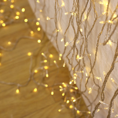 LED Curtain String Lights 10ft x 50ft – Warm White 1500 LED Plug-In Fairy Lights, 8 Modes, End-to-End Connectable, Indoor/Outdoor Use