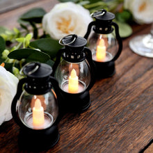 12 Pack Black Vintage Mini LED Candle Lanterns, Battery Operated Decorative Hanging Lanterns