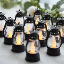 12 Pack Black Vintage Mini LED Candle Lanterns, Battery Operated Decorative Hanging Lanterns