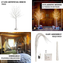 Warm White Lighted Birch Tree 350 LED Fairy Lights with Remote Timer