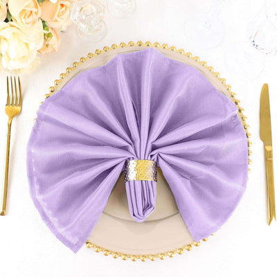 5 Pack Polyester Napkins 20"x20" Lavender Lilac - Durable & Wrinkle Resistant Dinner Napkins