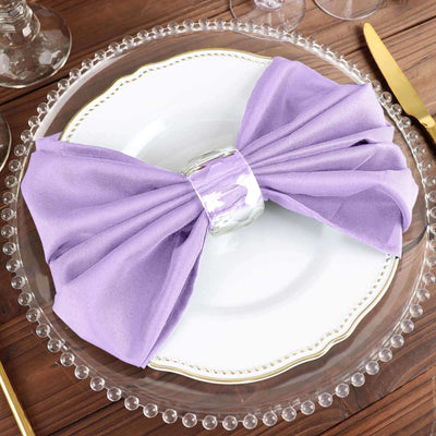 5 Pack Polyester Napkins 20"x20" Lavender Lilac - Durable & Wrinkle Resistant Dinner Napkins