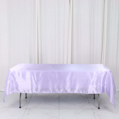 Satin Rectangular Tablecloth 60"x102" Lavender Lilac - Wrinkle-Resistant & Durable Table Cover