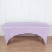 6ft Lavender Lilac Spandex Stretch Fitted Rectangular Tablecloth