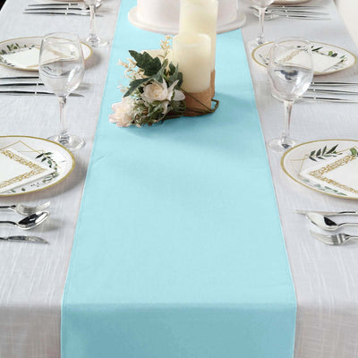 Polyester Table Runner 12"x108" Light Blue - Wrinkle-Resistant & Durable Table Decor