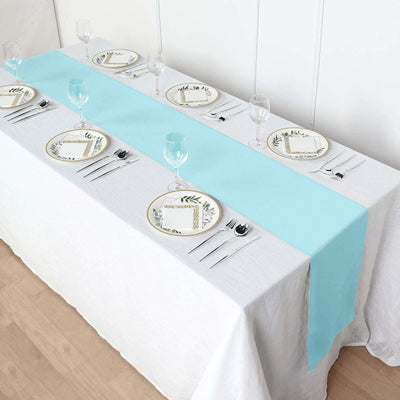 Polyester Table Runner 12"x108" Light Blue - Wrinkle-Resistant & Durable Table Decor