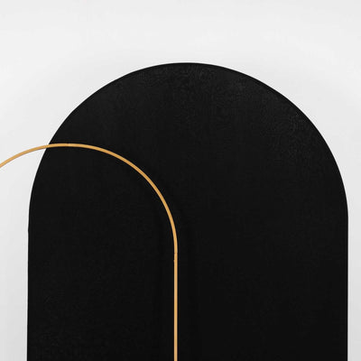 Matte Black Spandex Fitted Chiara Backdrop Stand Cover For Round Top Wedding Arch - 8ft