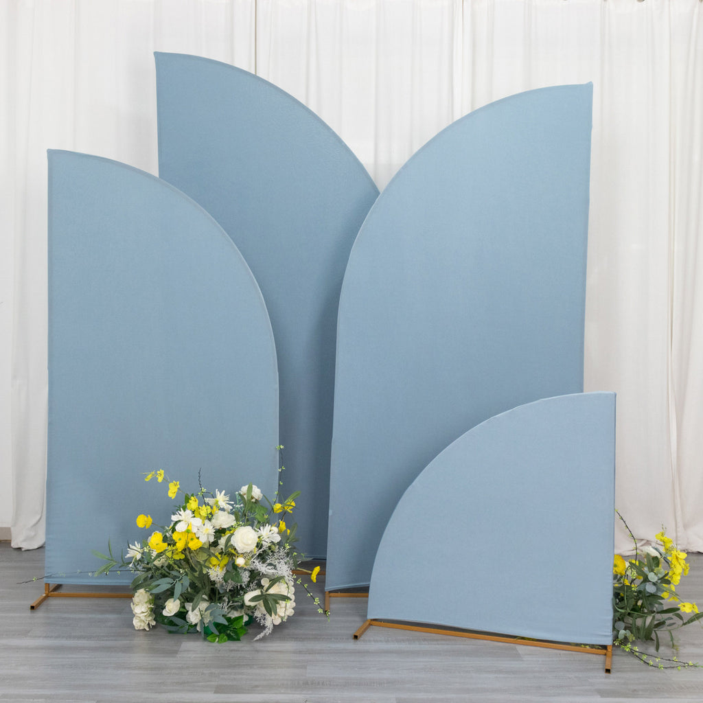Matte Dusty Blue Spandex Wedding Arch Covers