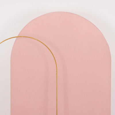 Matte Dusty Rose Spandex Fitted Chiara Backdrop Stand Cover For Round Top Wedding Arch - 8ft