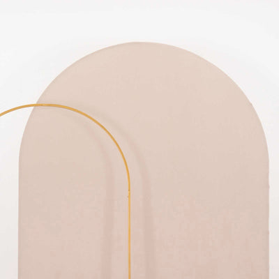 Matte Nude Spandex Fitted Chiara Backdrop Stand Cover For Round Top Wedding Arch - 8ft