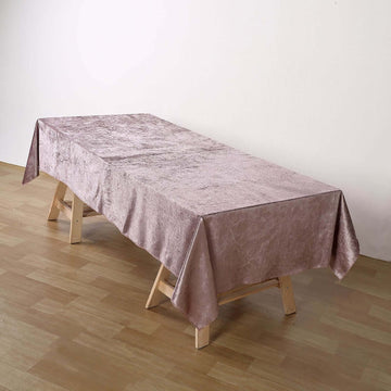 Mauve Seamless Premium Velvet Rectangle Tablecloth, Reusable Linen 60"x102"