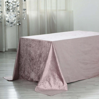 Premium Velvet Rectangle Tablecloth 90"x156" Mauve - Soft Textured Feel Reusable Seamless Table Cover