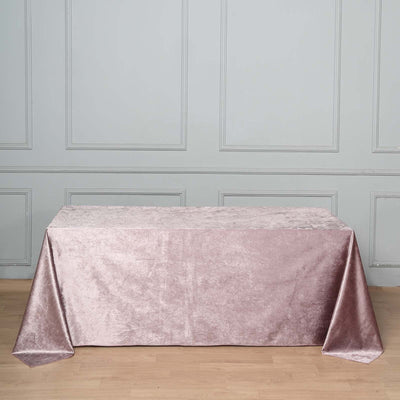 Premium Velvet Rectangle Tablecloth 90"x132" Mauve - Soft Textured Feel Reusable Seamless Table Cover