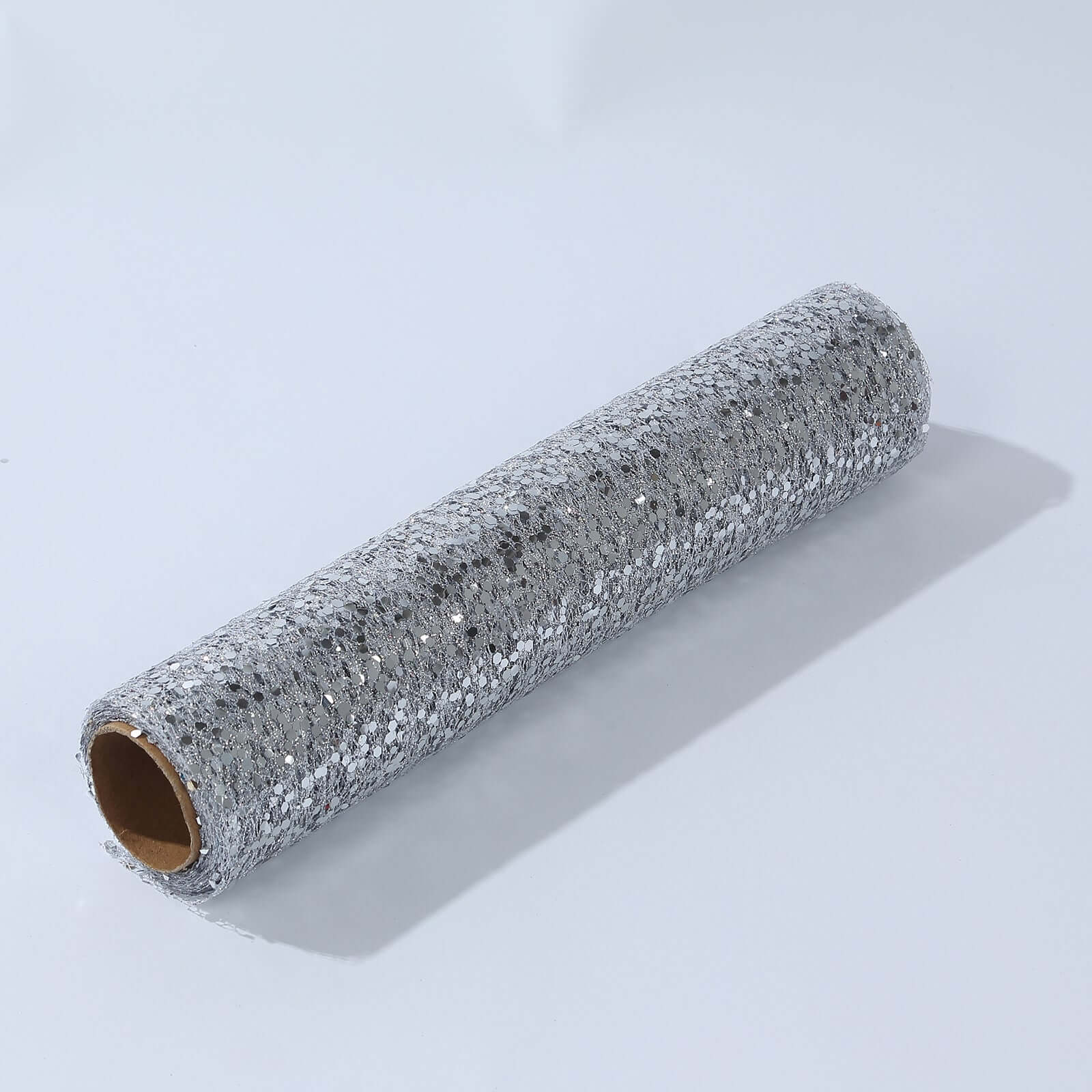 Metallic Silver Sequin Mesh Table Runner | eFavormart.com