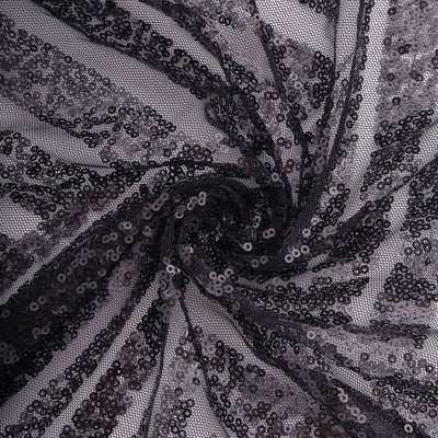 Sequin Napkins 20"x20" Black - Diamond Pattern Reusable Dinner Napkins