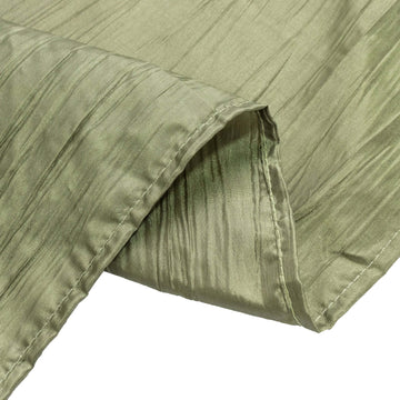 Durable and Reusable Dusty Sage Green Crinkle Taffeta Dinner Napkins